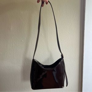 Patent faux leather purse